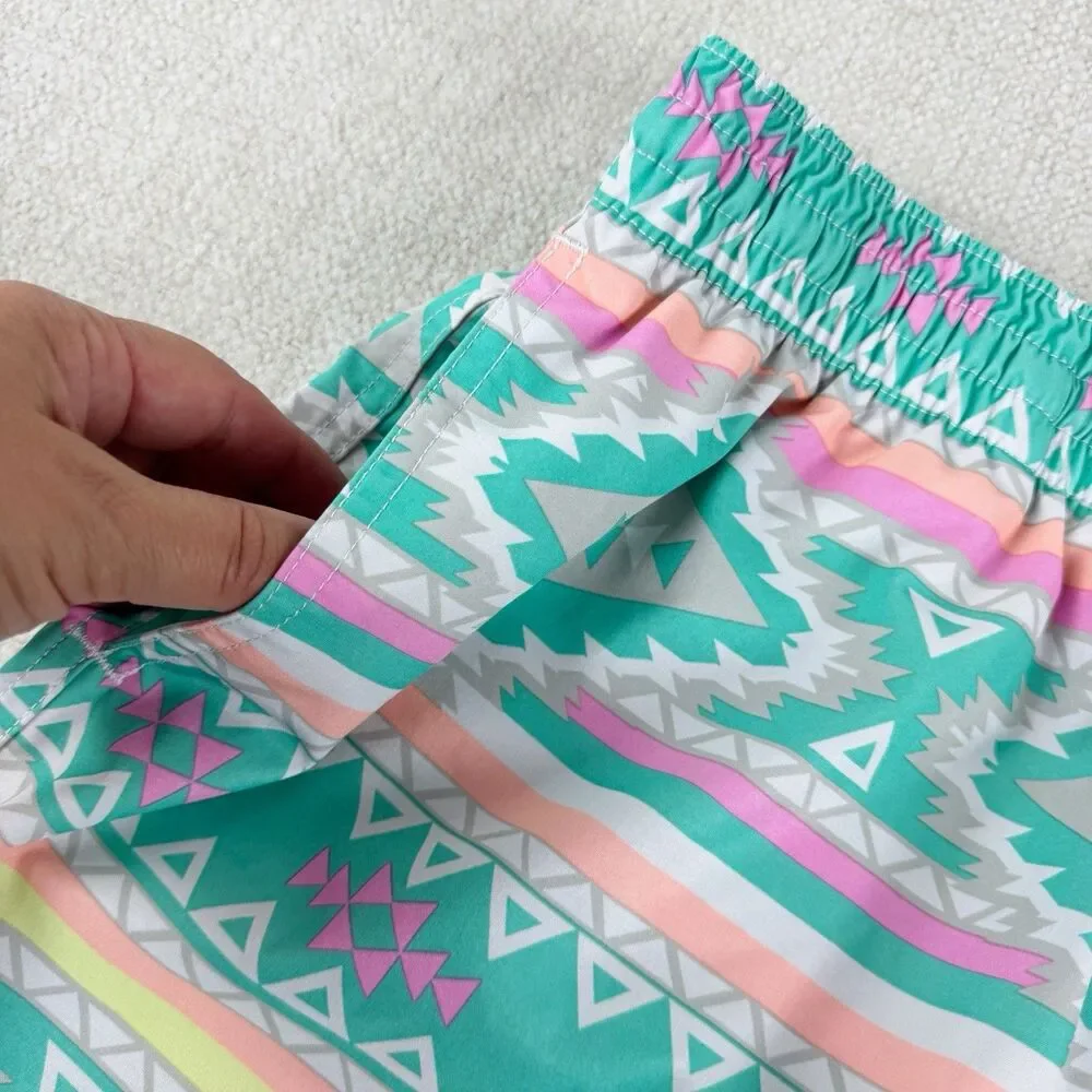 Chubbies Swim Trunks Men's Lined Aztec Multicolor Tribal 7